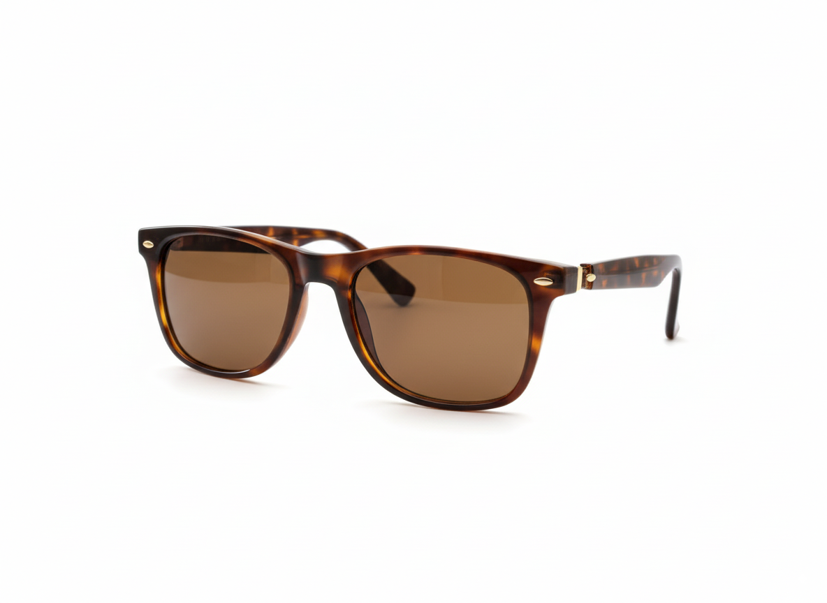 AI Smart Sunglasses – Yellow Tortoise Square Frame for Men & Women