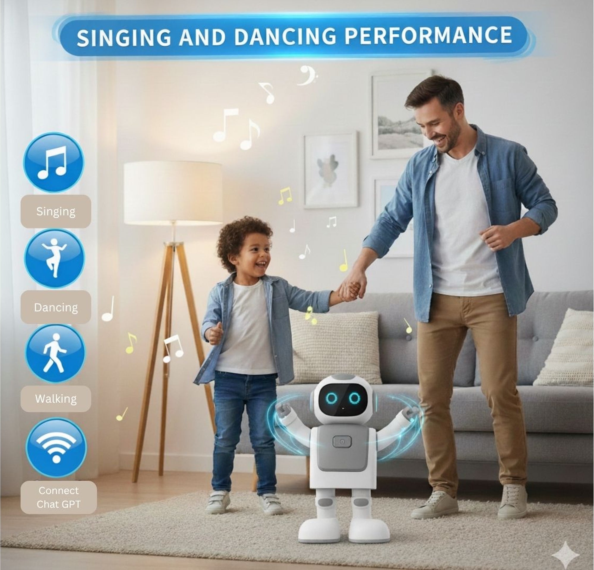 Miko 3: AI-Powered Smart Robot - Blue, Educational Coding Robot Toy with Plastic Construction