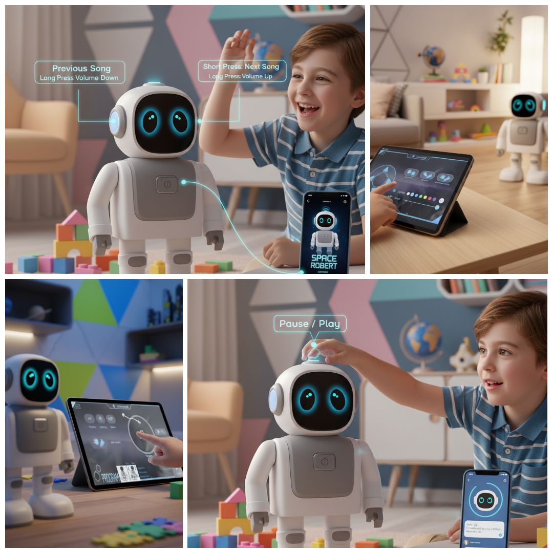 Smart Robot Companion | App-Controlled, ChatGPT Talking & Dancing Robot, STEM Gift for Kids  and Tech lovers