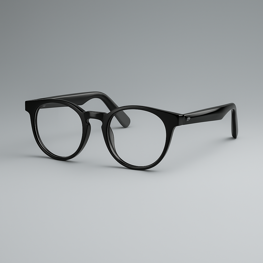 AI Smart Translator Polarized Glasses – Black Round Frame for Men & Women