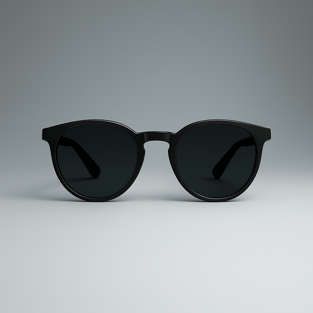 AI Smart Translator Sunglasses – Black Round Frame for Men & Women