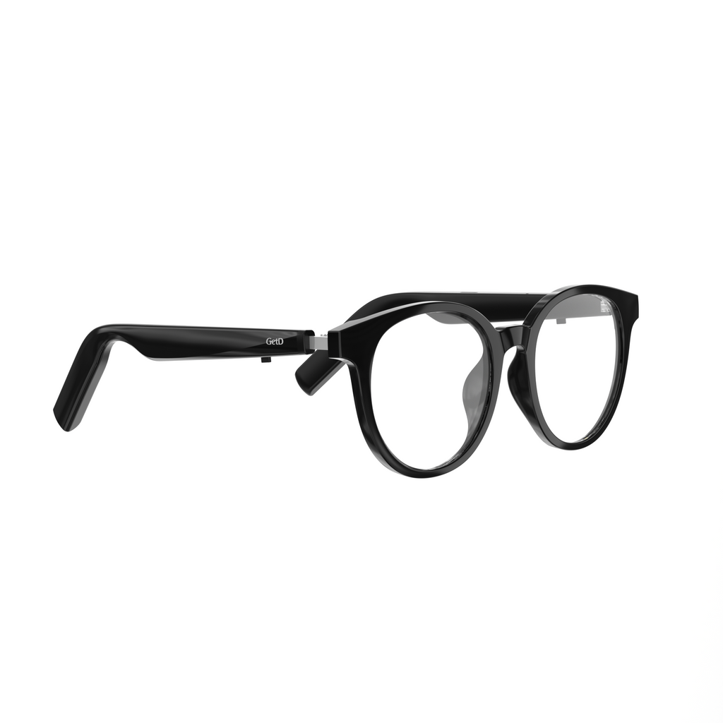 AI Smart Translator Polarized Glasses – Black Round Frame for Men & Women