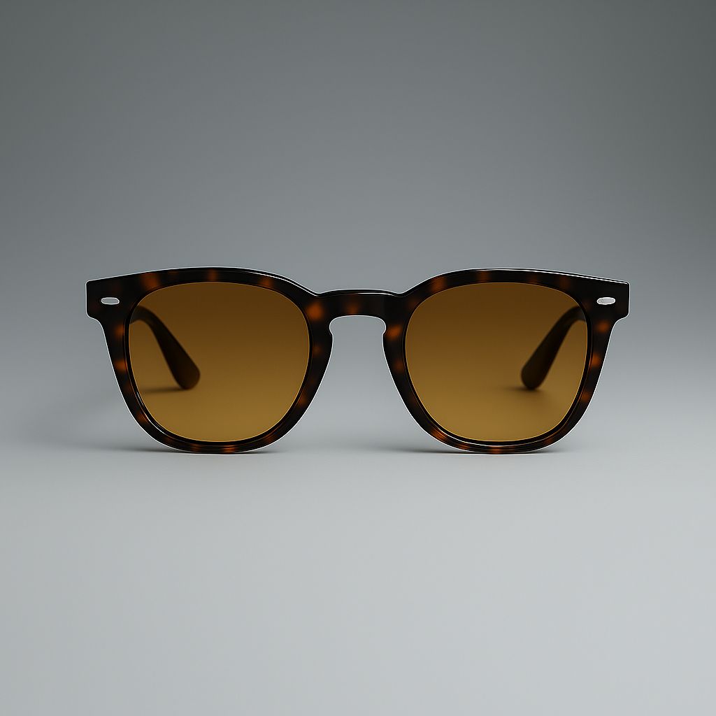 AI Smart Sunglasses – Yellow Tortoise Square Frame for Men & Women