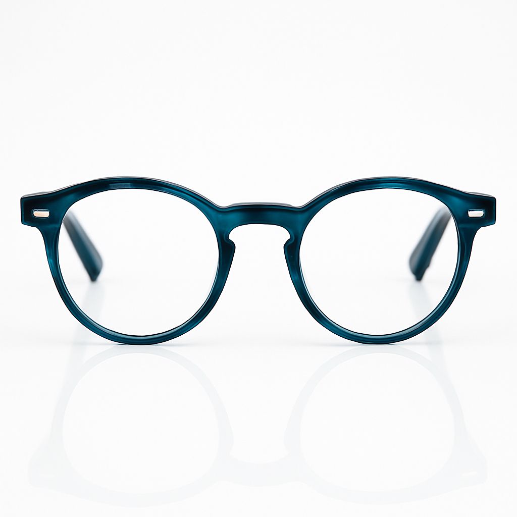 AI Smart Translator Photochromic Glasses – Blue Tortoise Round Frame for Men & Women