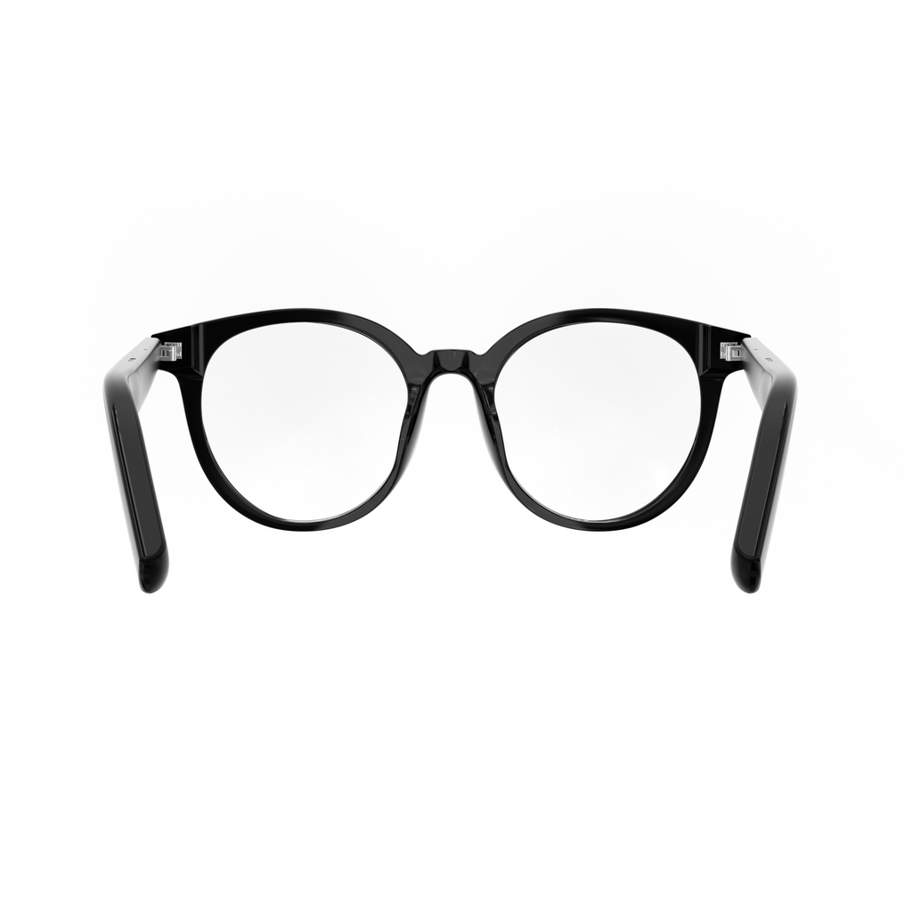 AI Smart Translator Polarized Glasses – Black Round Frame for Men & Women