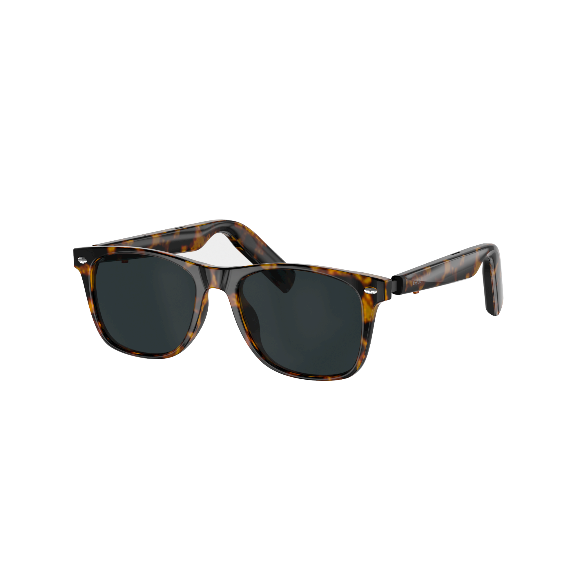 AI Smart Translator Sunglasses – Gray Tortoise Square Frame for Men & Women