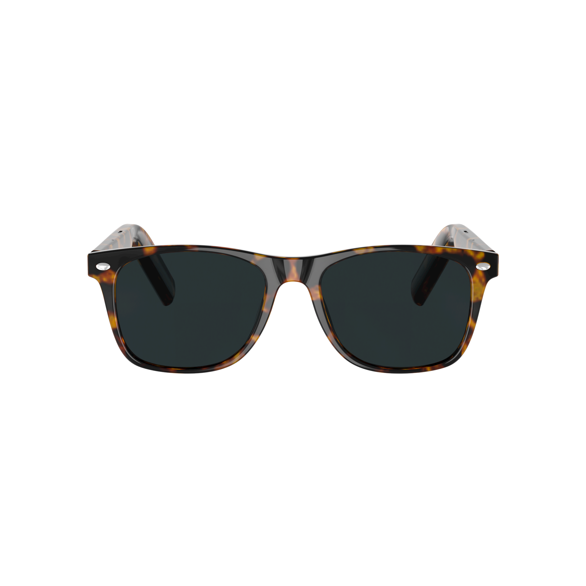AI Smart Translator Sunglasses – Gray Tortoise Square Frame for Men & Women